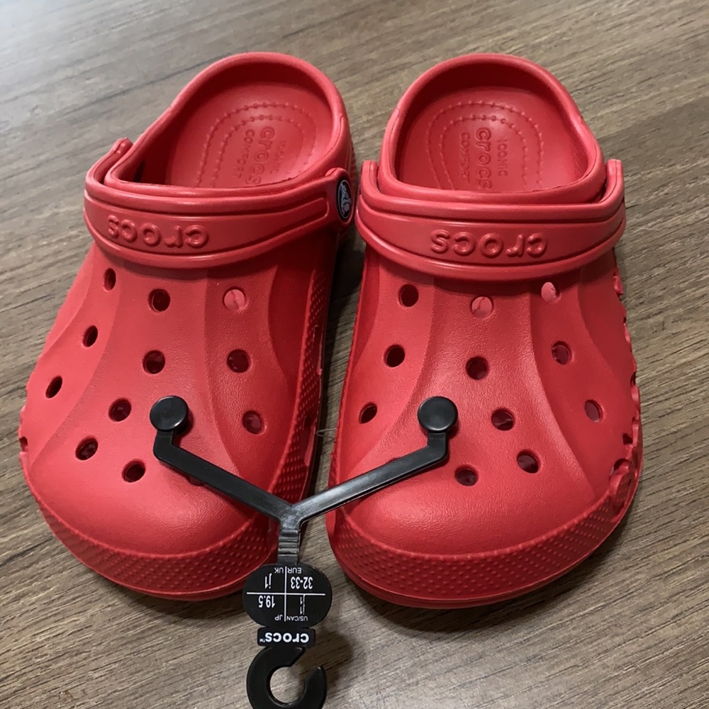 NEW red CROCS,  kids size 1
